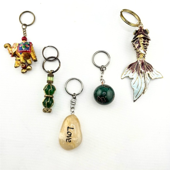 Boho & Spiritual Keychain MEGA Bundle - Lot of 5 (Koi, Elephant, Stone) - Picture 2 of 14